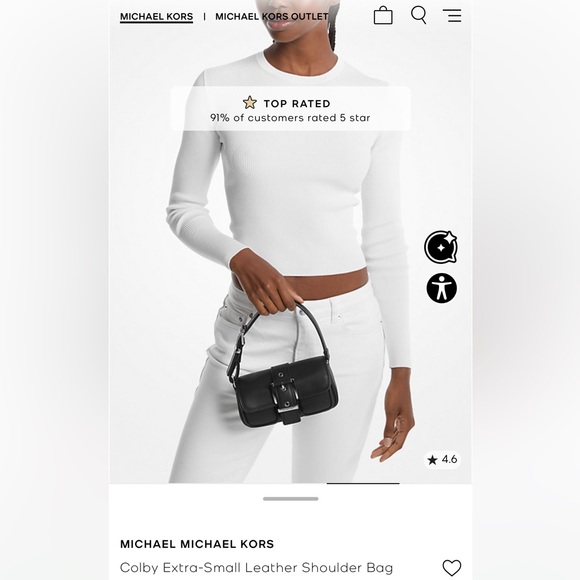 Michael Kors Colby Extra-Small Leather Shoulder Bag, NWT - Picture 4 of 7